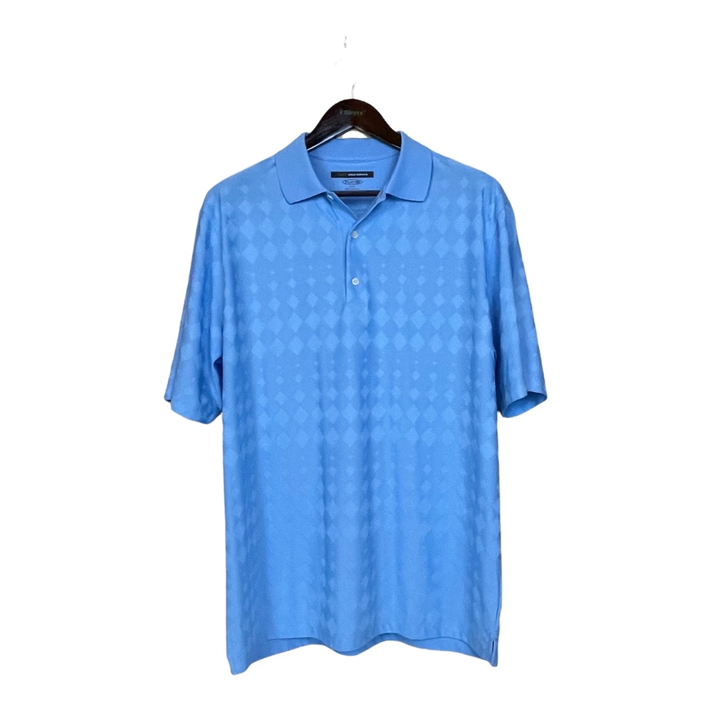 Greg Norman Play Dry Polo Shirt Men's XL Short Sleeve Light Blue Golf Casual